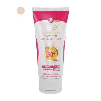 کرم ضد آفتاب ضد چروک لایت بژ  SPF50 سان سیف