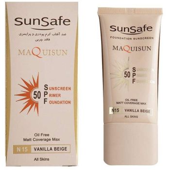 کرم ضد آفتاب کرم پودری SPF 50 سان سیف مدل N15 مقدار 40 گرم