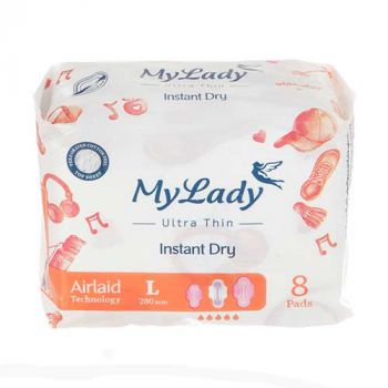 نوار بهداشتی مای لیدی اولترا مدل Instant Dry سایز بزرگ بسته 8 عددی