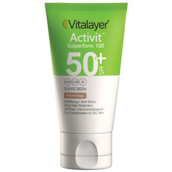 ویتالیر ضدآفتاب SPF50 نچرال بژ 40 میل 