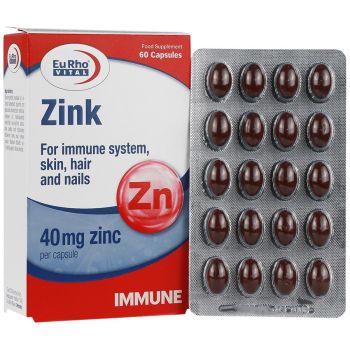 کپسول زینک 40 میلی گرم یوروویتال 60 عدد