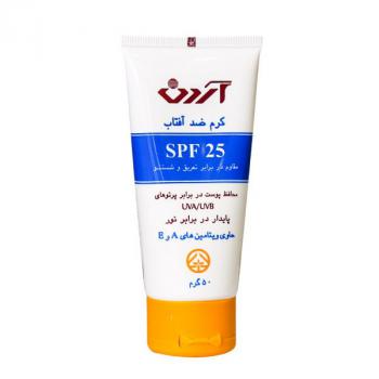 کرم ضد آفتاب آردن SPF25 مقاوم در برابر تعریق و شستشو 50 گرم