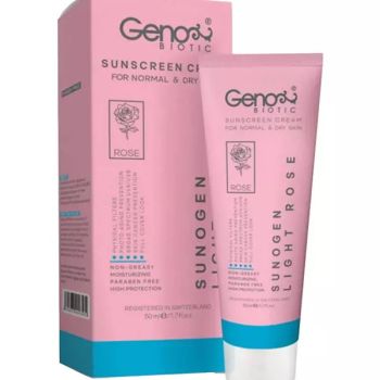 ضدآفتابspf50 رز روشن  مناسب پوست خشک و معمولی ژنوبایوتیک 50 میلی لیتر