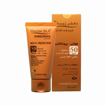 کرم ضد آفتاب فاقد چربی مولتی پروتکشن دکتر ژیلا SPF50 فاقد چربی ۵۰ میلی لیتر