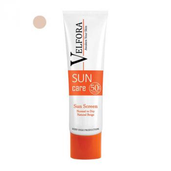 کرم ضدآفتاب پوست خشک و نرمال SPF50 40 میلی لیتر ولفرا بژ طبیعی