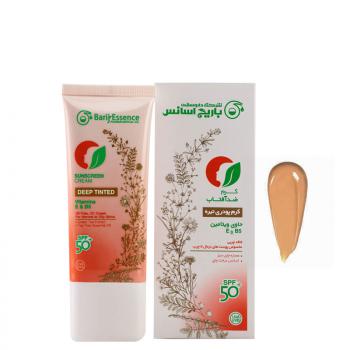  ضدآفتاب رنگ تيره پوست خشك تا نرمالspf 50 باریج اسانس