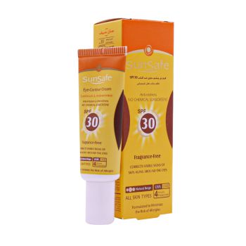 کرم دور چشم حاوی ضد آفتاب SPF30 سان سیف نچرال بژ 20 گرم