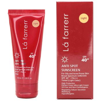 کرم ضد آفتاب و ضد لک رنگی مخصوص پوست های چرب و مستعد آکنه لافارر روشن SPF40 لافارر