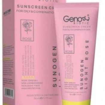 ضدآفتابspf50 رز روشن مناسب پوست چرب و مختلط ژنوبایوتیک 50 میلی لیتر