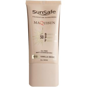 کرم ضد آفتاب کرم پودری SPF 50 سان سیف مدل N15 مقدار 40 گرم
