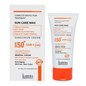کرم ضد افتاب بی رنگ کاربا مخصوص پوست چرب SPF50 حجم 50 میل