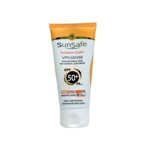 کرم ضد آفتاب نچرال بژ   سان سیف +SPF50 فاقد جاذب های شیمیایی مناسب پوست حساس ۵۰ میلی لیتر
