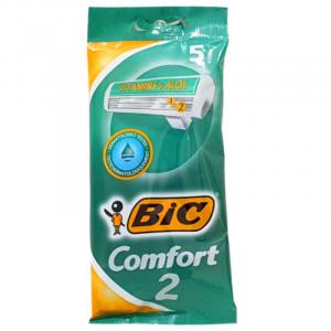 تیغ اصلاح 2 تیغه صابون دار بیک مدل Comfort بسته 5 عددی