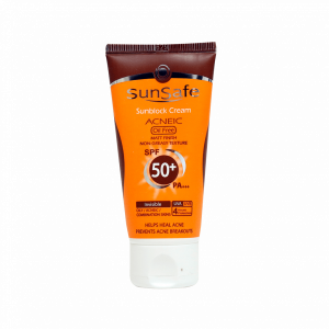 کرم ضد آفتاب SPF50 فاقد چربی سان سیف مناسب پوست های چرب و آکنه ای ۵۰ میلی لیتر