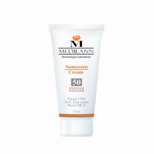 کرم ضد آفتاب رنگی SPF50 مدیلن مناسب پوست های معمولی و خشک ۵۰ میلی لیتر