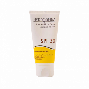 کرم ضد آفتاب SPF30 رنگی هیدرودرم مناسب پوست های معمولی و حساس ۵۰ گرم