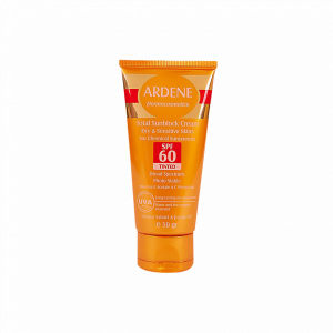 کرم ضد آفتاب رنگی SPF60 فاقد جاذب های شیمیایی آردن مناسب پوست های خشک، معمولی و حساس ۵۰ گرم