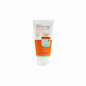 کرم ضد آفتاب نئودرم⁺SPF50 مدل هایلی پروتکتیو مناسب پوست های معمولی و خشک ۵۰ میلی لیتر