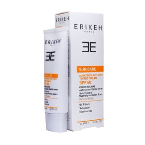 کرم ضد آفتاب و ضد لک SPF50  بژ طبیعی اریکه 50 میلی لیتر