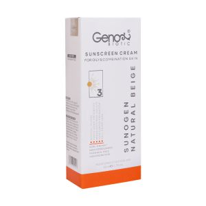 کرم ضد آفتاب spf50 بژطبیعی پوست چرب شماره3 ژنوبایوتیک 50 میلی لیتر 