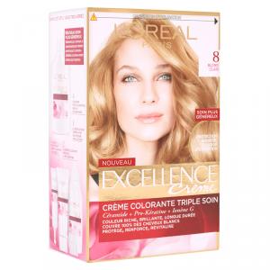کیت رنگ مو لورال پاریس مدل Excellence شماره 8.0 حجم 50 میل - بلوند روشن