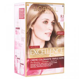 کیت رنگ مو لورال پاریس مدل Excellence شماره 8.1 حجم 50 میل - بلوند روشن با انعکاس دودی