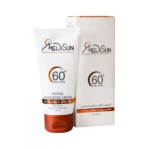 مدیسان  کرم ضد آفتاب رنگی  SPF60 مناسب پوست چرب و معمولی 50 میلی لیتر