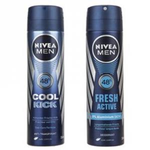 پک اسپري مردانه نيوآ مدل Fresh Active و Cool Kick حجم 150 ميلي ليتر - بسته 2 عددي