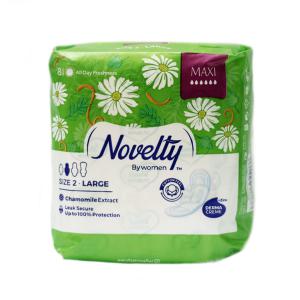 نوار بهداشتی پنبه ای ناولتی مدل Classic حاوی عصاره بابونه سایز بزرگ بسته 8 عددی