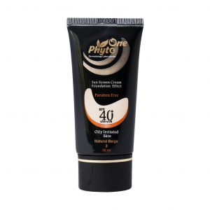 کرم ضد آفتاب کرم پودری  بژ متوسط SPF40 فیتو وان مناسب پوست چرب 30 میلی لیتر