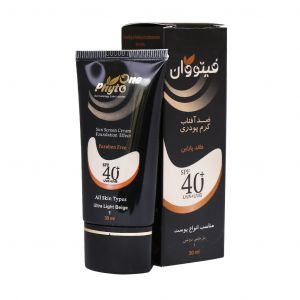 کرم ضد آفتاب کرم پودری  بژ خیلی روشن SPF40 فیتو وان مناسب انواع پوست 30 میلی لیتر