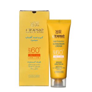 کرم ضد آفتاب  پوست نرمال تا خشک  spf60  بی رنگ سینره 50 میل