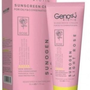 ضدآفتابspf50 رز روشن مناسب پوست چرب و مختلط ژنوبایوتیک 50 میلی لیتر