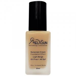 کرم ضد آفتاب رنگی پمپی Spf40 مدیسان مناسب پوست چرب و مختلط حجم 30 میل -بژ روشن